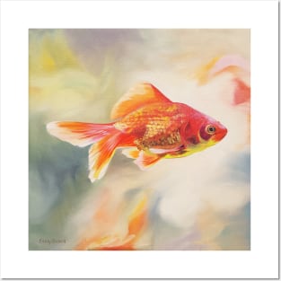 Goldfish painting Posters and Art